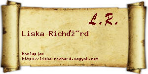 Liska Richárd névjegykártya