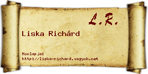 Liska Richárd névjegykártya